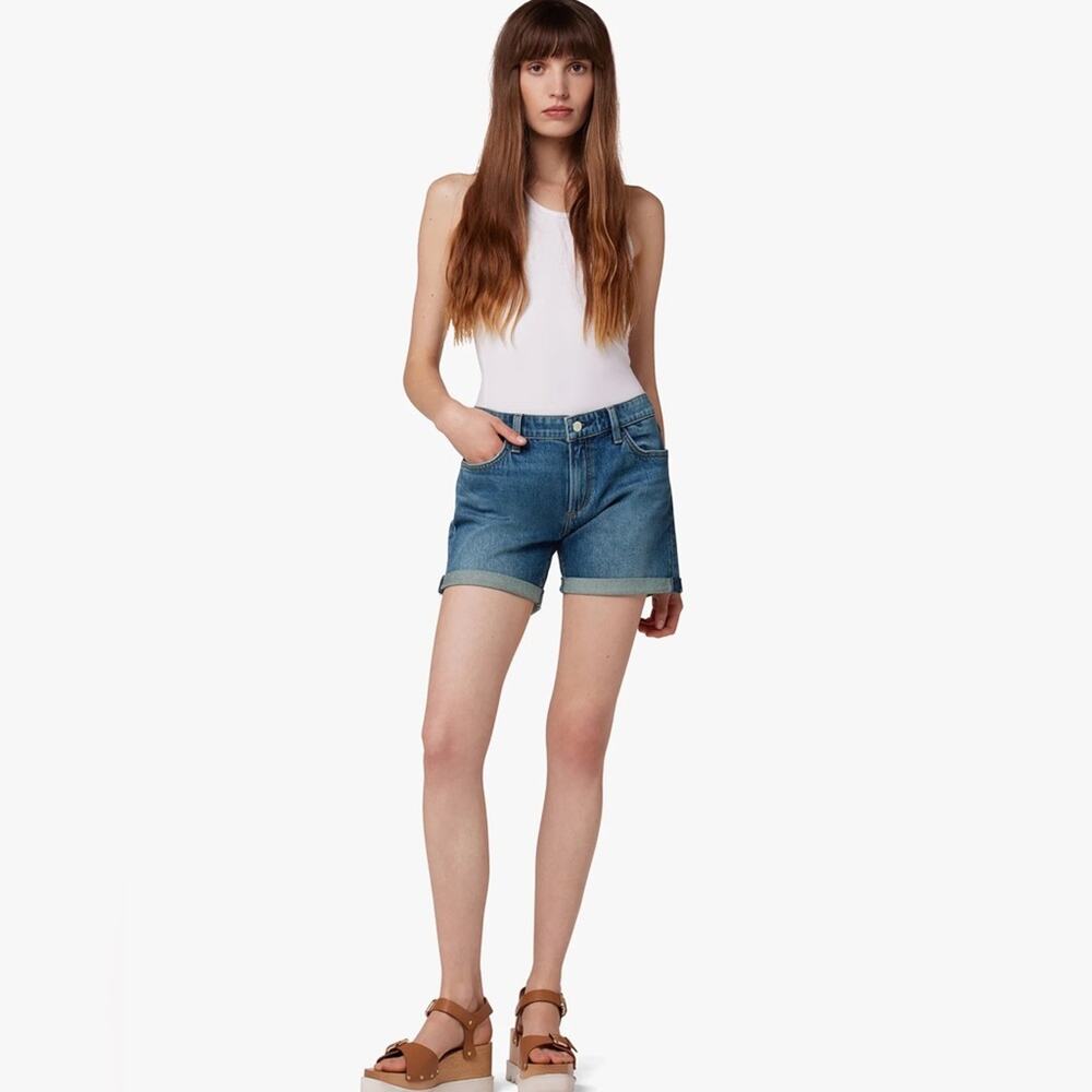 NEW Joes Jeans 5” Cuffed Jean Shorts Stretch Mid-Rise Denim Womens 28 $118 - Picture 7 of 9